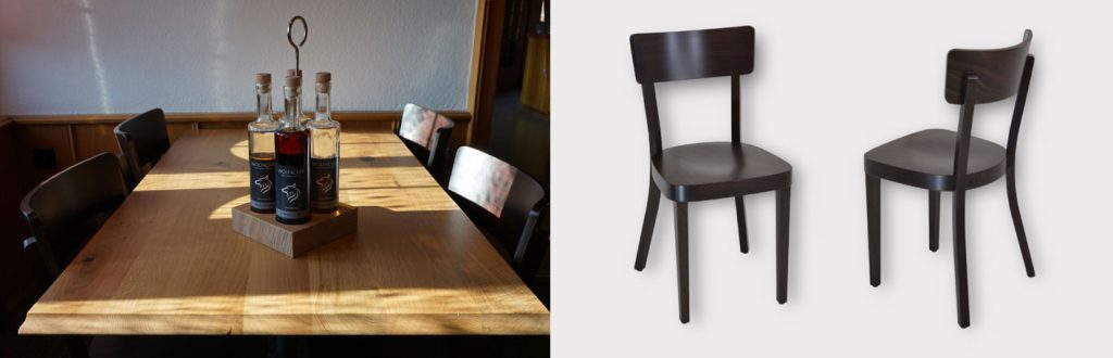 Neue Tische und Beizenstühle für den „Schnägg“