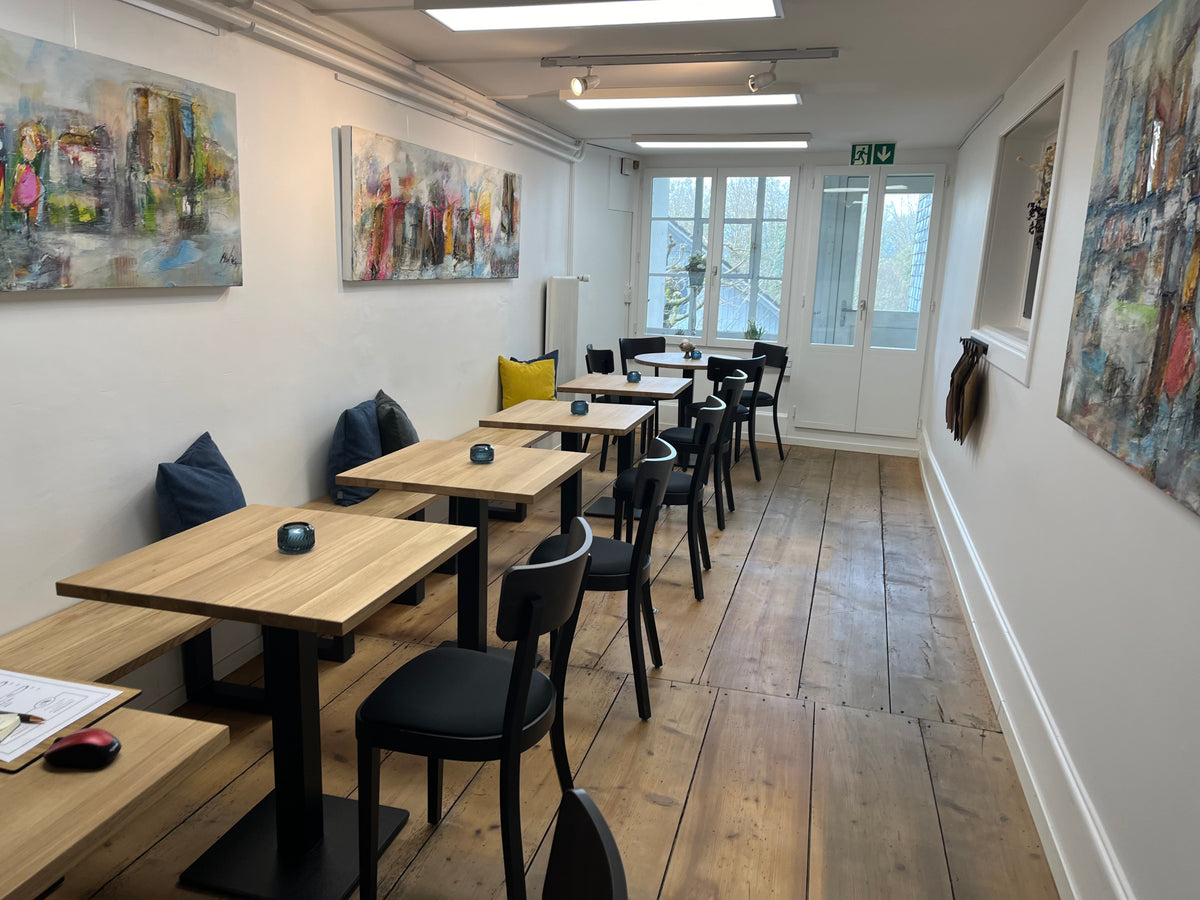 Quaranta 4, Aarberg, Tsiche Eiche, Fuss Cocktail, Stuhl Ideal gepolstert
